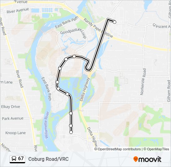 67 Bus Line Map