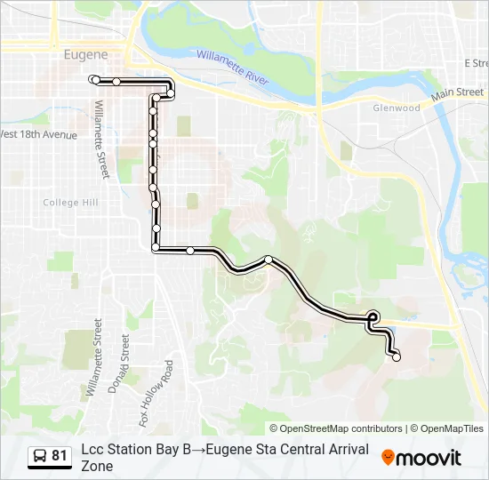 Mapa de 81 de autobús