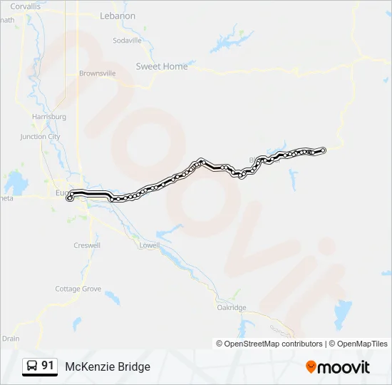 91 Bus Line Map