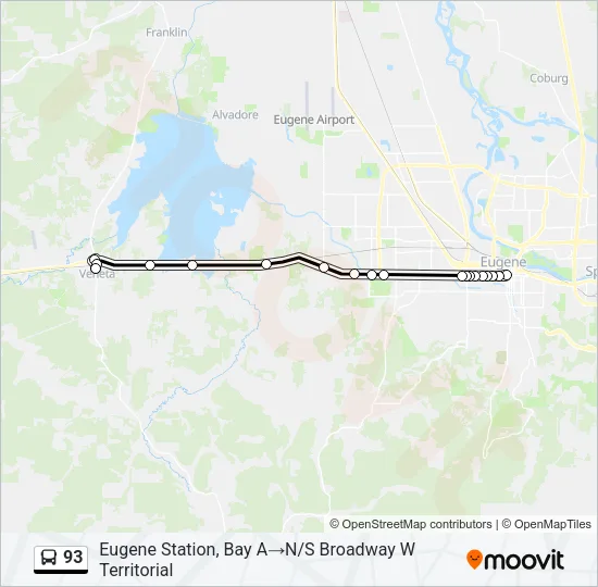 93 Bus Line Map