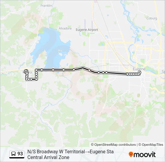 93 Bus Line Map
