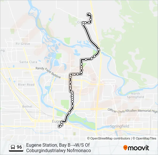 96 Bus Line Map