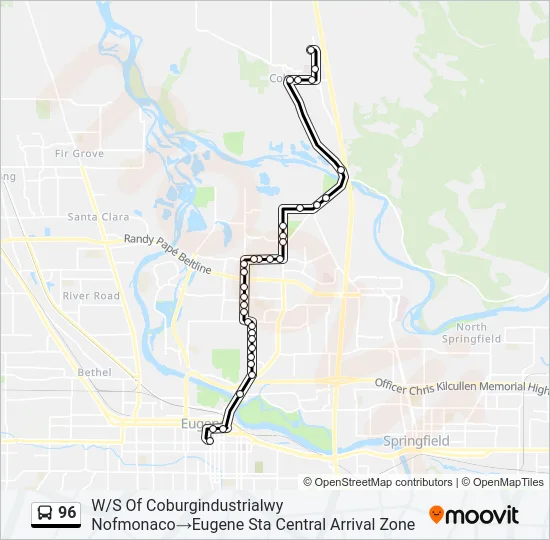 96 Bus Line Map