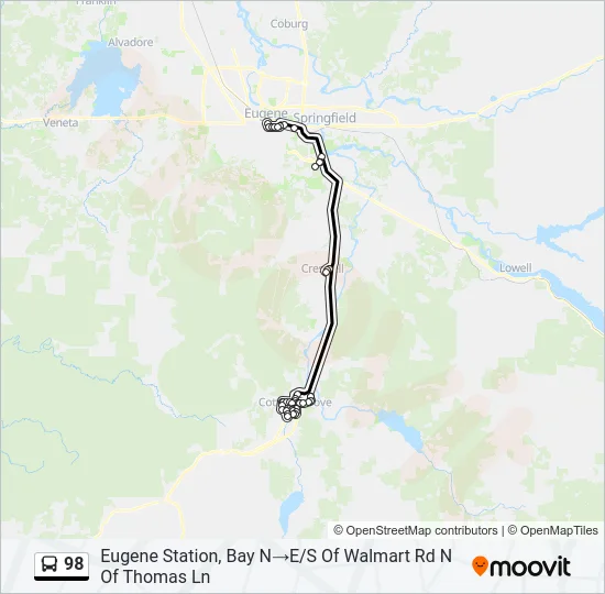 Mapa de 98 de autobús