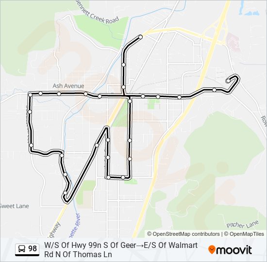 98 bus Line Map