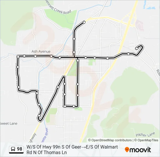 98 Bus Line Map