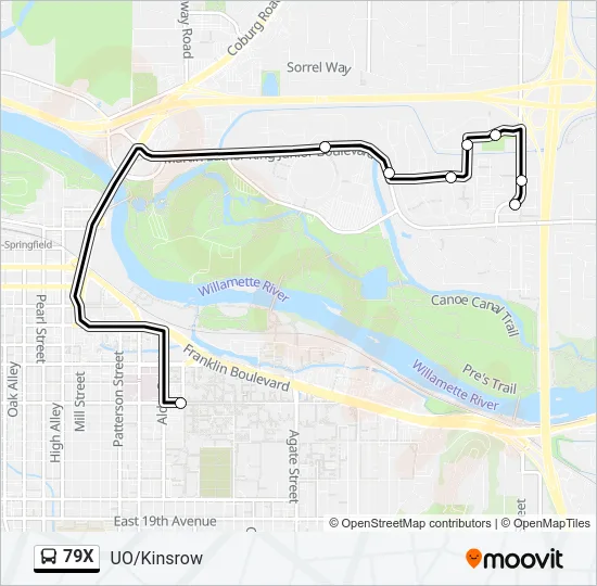 79X Bus Line Map