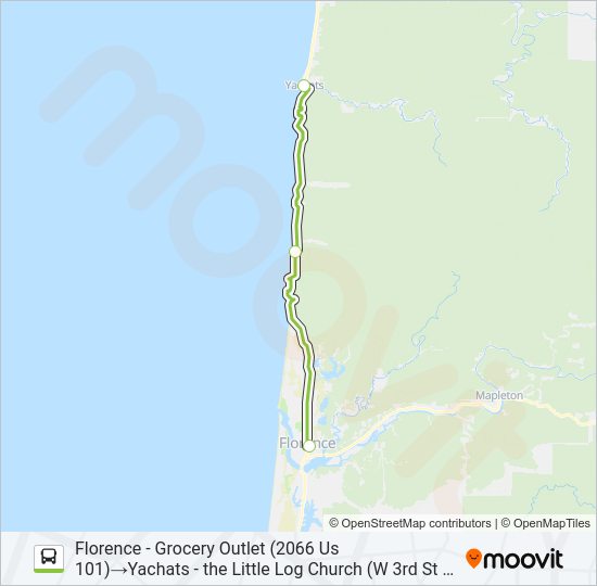 FLORENCE-YACHATS CONNECTOR Bus Line Map