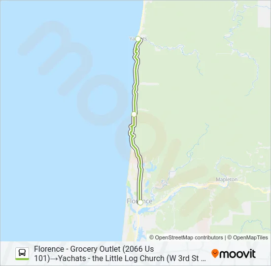 FLORENCE-YACHATS CONNECTOR Bus Line Map