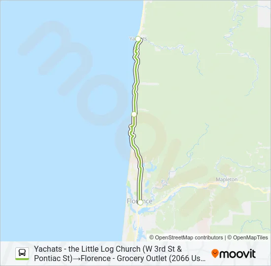 FLORENCE-YACHATS CONNECTOR Bus Line Map