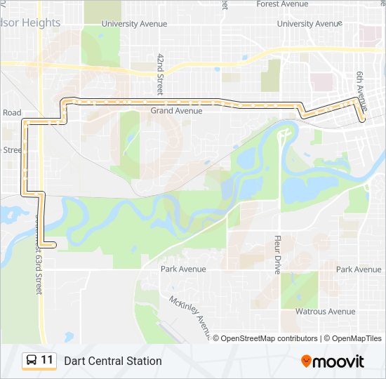 11 Bus Line Map