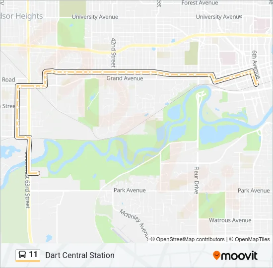 11 Bus Line Map