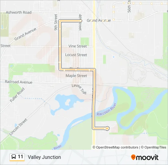 11 Bus Line Map