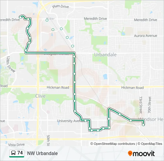 74 Bus Line Map