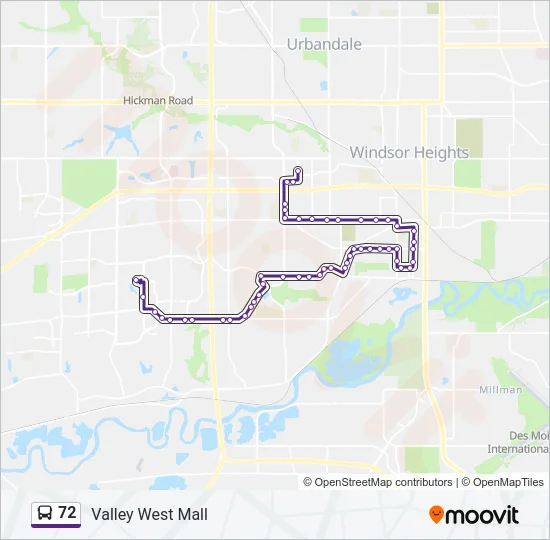 72 Bus Line Map