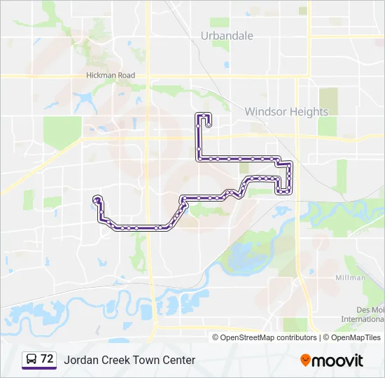 72 Bus Line Map