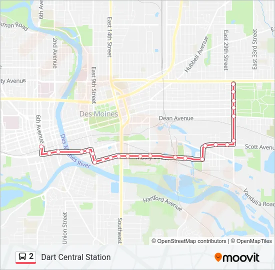2 Bus Line Map