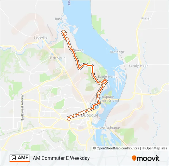 AME Bus Line Map