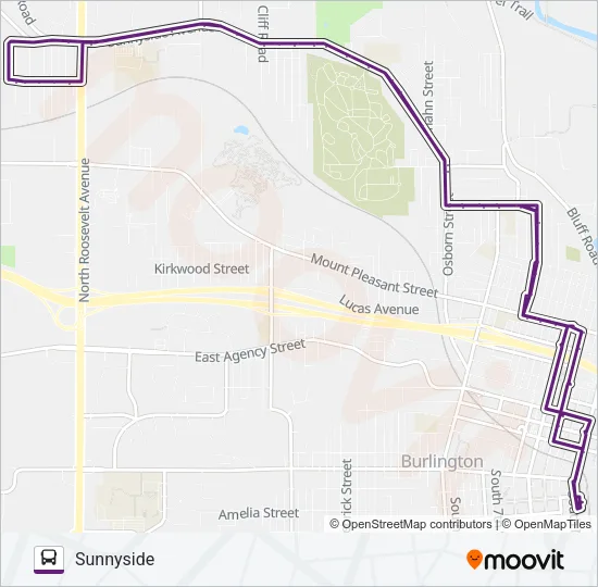SUNNYSIDE Bus Line Map