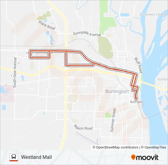 WESTLAND MALL Bus Line Map
