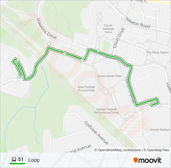 51 Bus Line Map