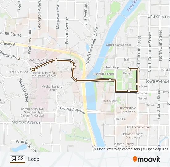 52 Bus Line Map