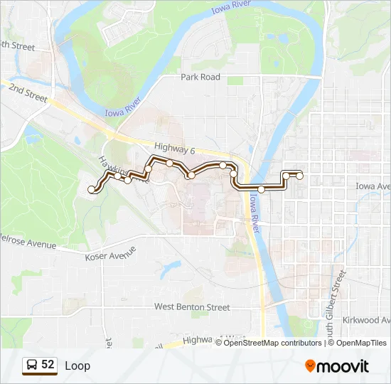 52 Bus Line Map