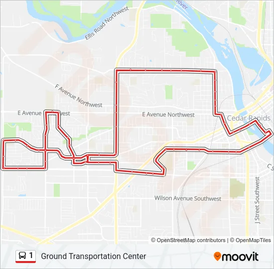 1 Bus Line Map
