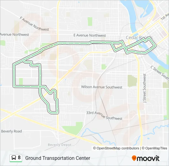 8 Bus Line Map