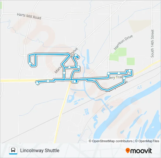 LINCOLNWAY SHUTTLE Bus Line Map