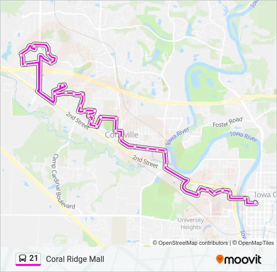 21 Bus Line Map