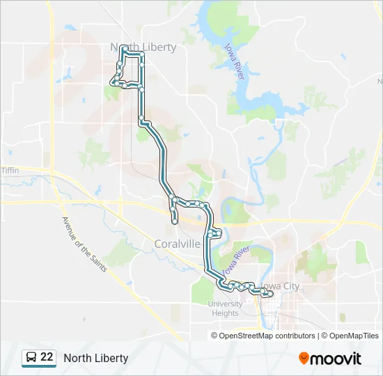 22 Bus Line Map