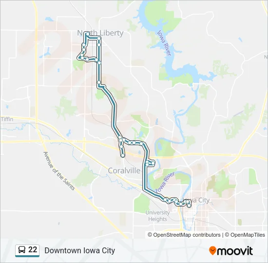 22 Bus Line Map