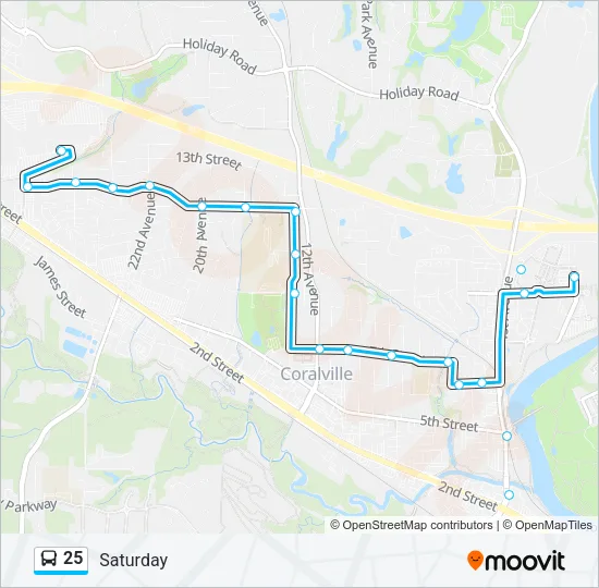 25 Bus Line Map