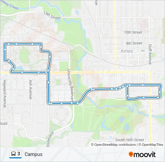 3 Bus Line Map
