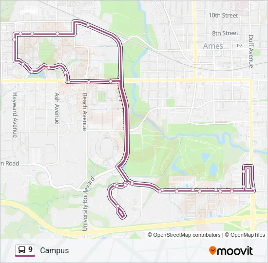 9 Bus Line Map