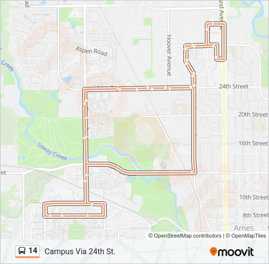 14 Bus Line Map