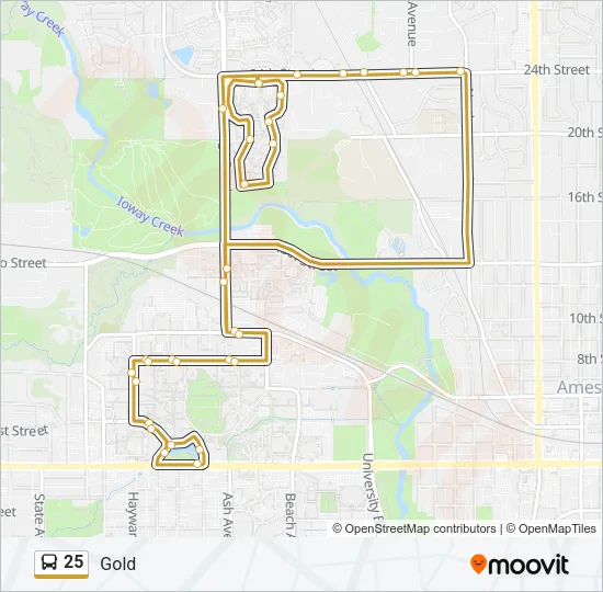 25 Bus Line Map