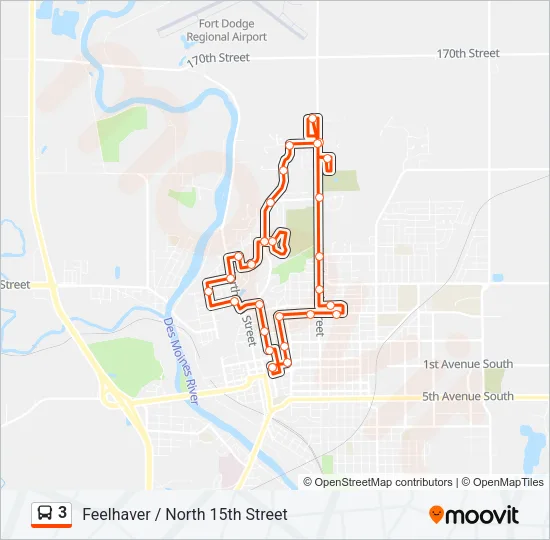 3 Bus Line Map