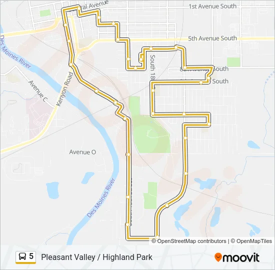 5 Bus Line Map