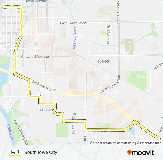1 Bus Line Map