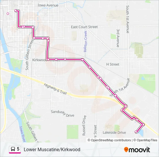5 Bus Line Map