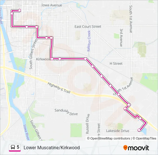 5 Bus Line Map