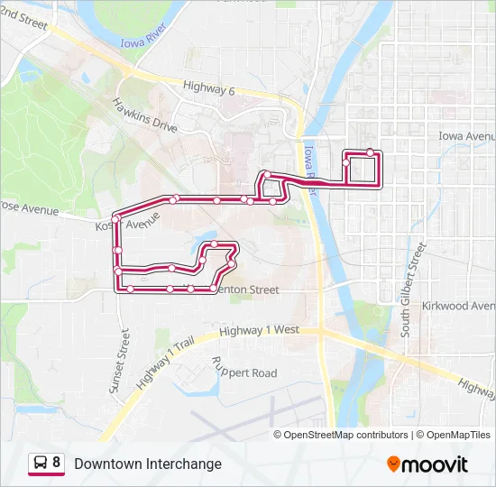 8 Bus Line Map