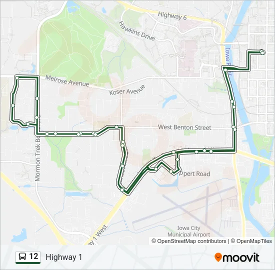 12 Bus Line Map
