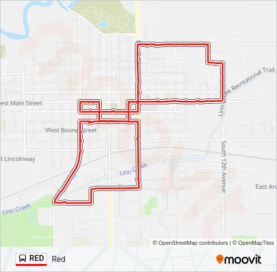 RED Bus Line Map