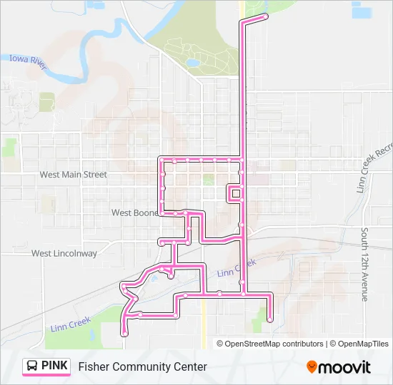 PINK Bus Line Map