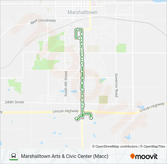 GREEN #2 Bus Line Map