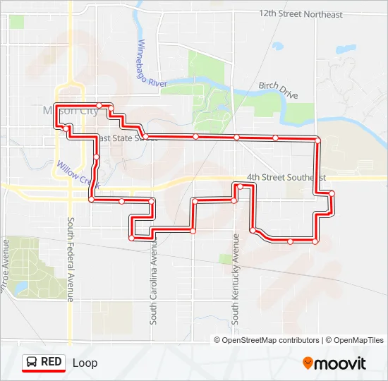 RED Bus Line Map