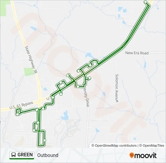 GREEN Bus Line Map